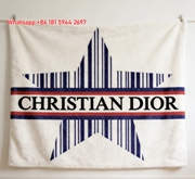 Christian Dior Star Barcode Flannel Sofa Throw Blanket D452